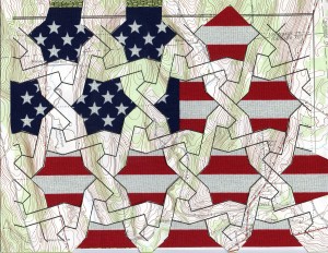 Image of flag collage from the series Globoloco Made in America by Christy Rupp