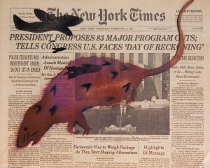 Reagan Rat, New York Times, 1981, from Newspaper Paintings
