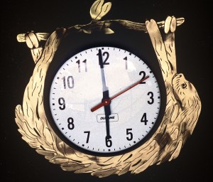 Sloth clock from the series Time Flies by Christy Rupp