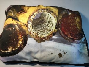Corroded pipes from Flint, MI, drinking water