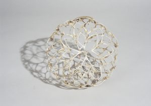 Sphere of Wishbones (mending tissue), 2008, 7 x 7 x 7 inches