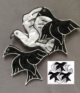 Regular Division of the Plane with Birds, detail, after M.C.Escher