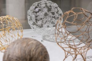 Spheres 8” round, Wishbones (2007), Twigs (2012), Glass Hands (2004) , Wasp Paper (2018)